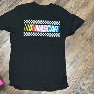 Nascar Black Short Sleeve Tee with Racing Graphics